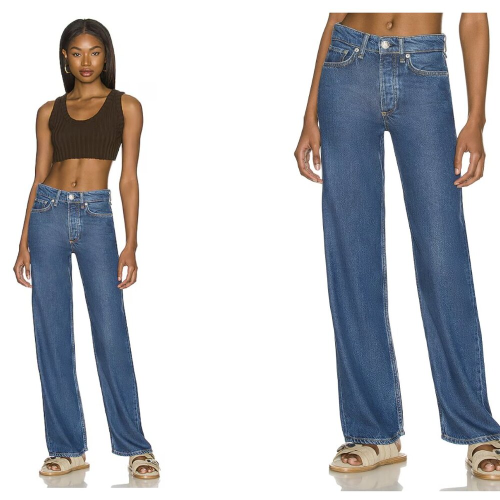 Rag & Bone Featherweight Logan Wide-Leg Jean - Lily. Size 28